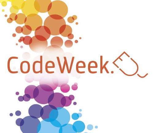 Obraz przedstawia Europejski Tydzień Kodowania Code Week 2022