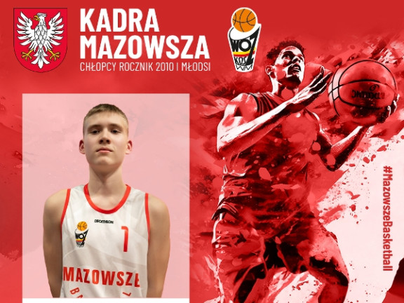 Obraz przedstawia Rafał Mystkowski w gronie najlepszych koszykarzy z Mazowsza