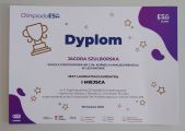 Laureatka I miejsca IV Ogólnopolskiej Olimpiady Antysmogowej, 