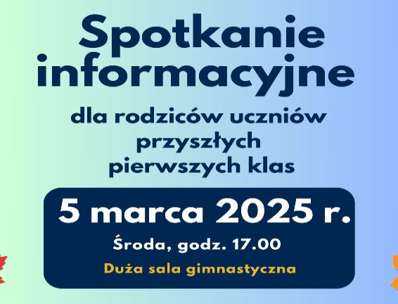 Obraz przedstawia Spotkanie dla rodziców uczniów przyszłych klas pierwszych