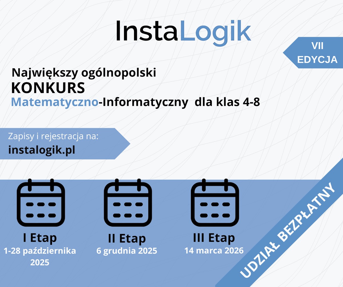 Więcej o: Klasyfikacja drugiego etapu konkursu matematyczno - informatycznego Instalogik